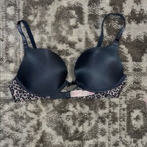 Victoria's Secret Black Bra with Leopard Band